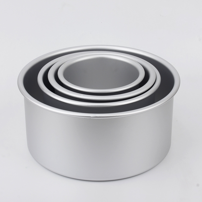 Formă de copt pentru chec chiffon, diametru 3 inch, înălțime 7,6 cm, fund anodizat, pereți drepți, margine plată, formă circulară de copt