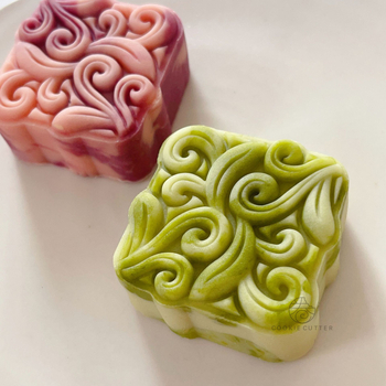 Formă Mooncake de 75 g cu motiv iarbă-viță pentru Festivalul Lunii de Toamnă, unealtă de patiserie 3D pentru patiserie cantoneză