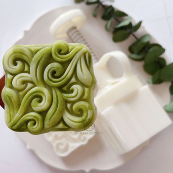 Formă Mooncake de 75 g cu motiv iarbă-viță pentru Festivalul Lunii de Toamnă, unealtă de patiserie 3D pentru patiserie cantoneză