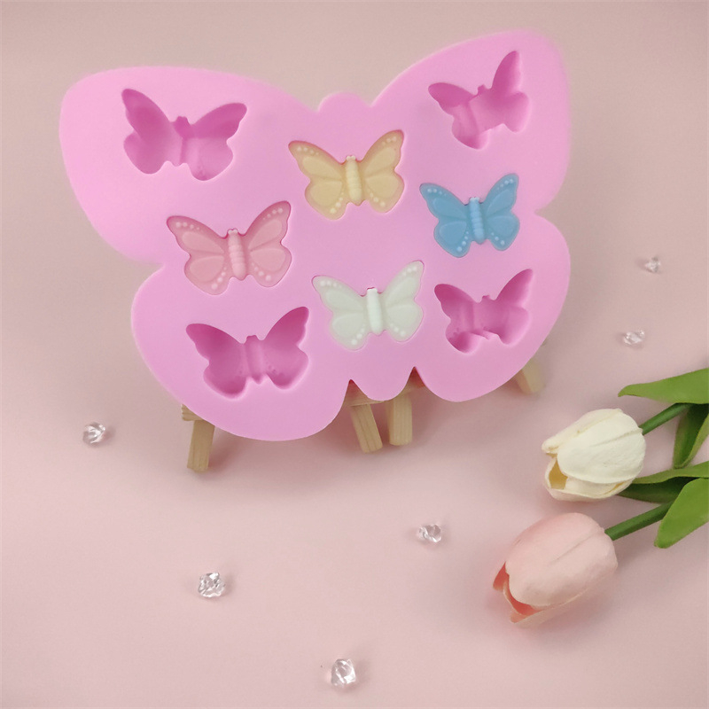 Set de 8 forme din silicon pentru prăjituri, în formă de fluture – pentru ciocolată și mousse – DIY coacere