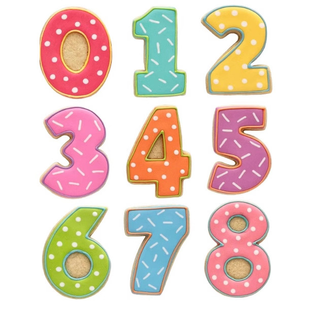 Forme numerice 0-8 pentru biscuiți, din oțel inoxidabil, formă de tort pentru coacere, unelte pentru fondant și imprimare biscuiți, tăietor de fructe