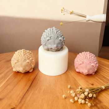 Formă din silicon 3D cu arici pentru lumânări, săpunuri, ipsos și rășină