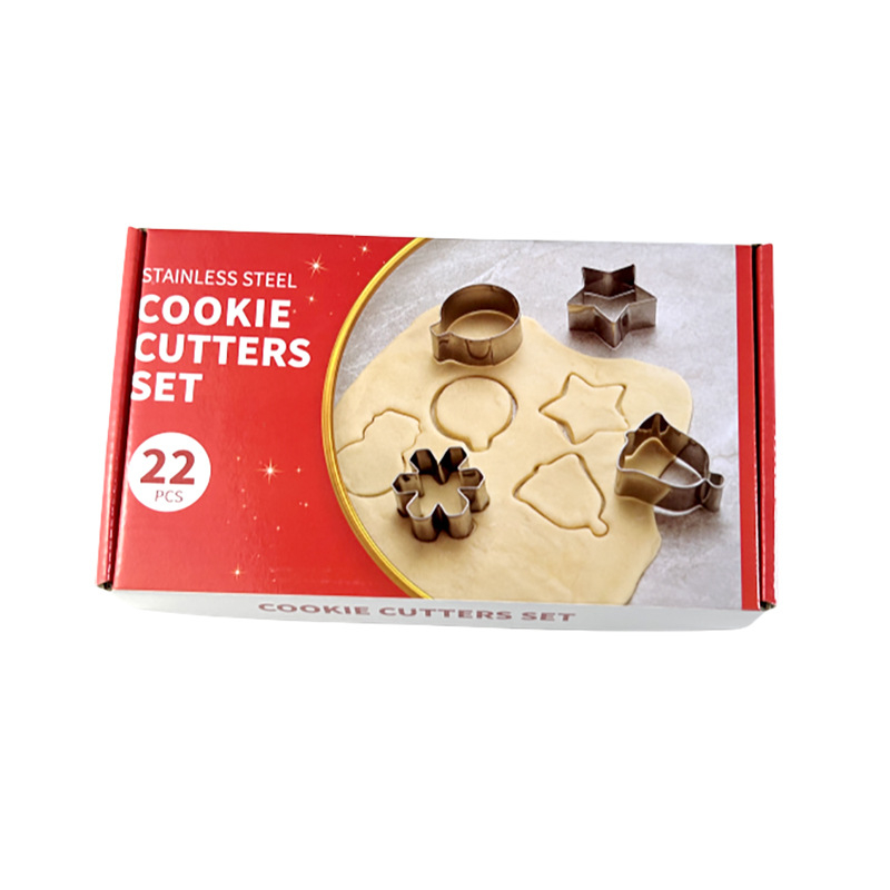 Set 22 de forme pentru biscuiți de Crăciun, forme mini pentru fursecuri și mini prăjituri, forme pentru fulgi de zăpadă și omuleț de turtă dulce