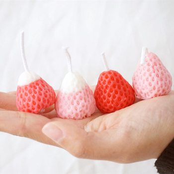 Formă 3D din silicon în formă de căpșună pentru lumânări parfumate și produse de patiserie