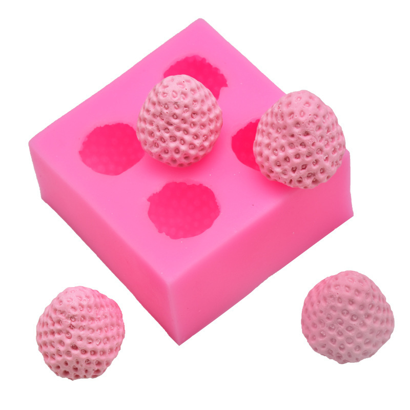 Formă 3D din silicon în formă de căpșună pentru lumânări parfumate și produse de patiserie