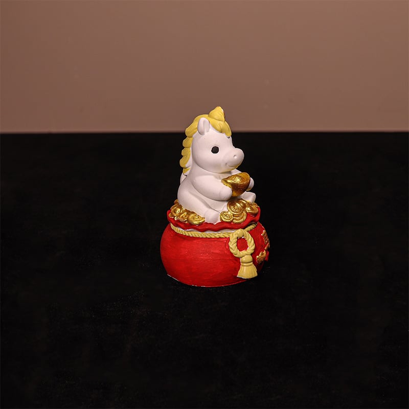 Anul 2026 al Calului – mascot norocos de avere, ornament din ipsos pentru aromaterapie, matriță 3D din silicon, roșu pentru cofetărie