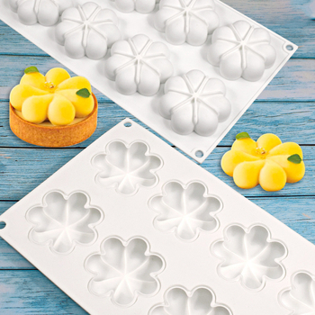 Formă din silicon pentru mousse cu 8 petale, formă de tort din silicon pentru ciocolată DIY