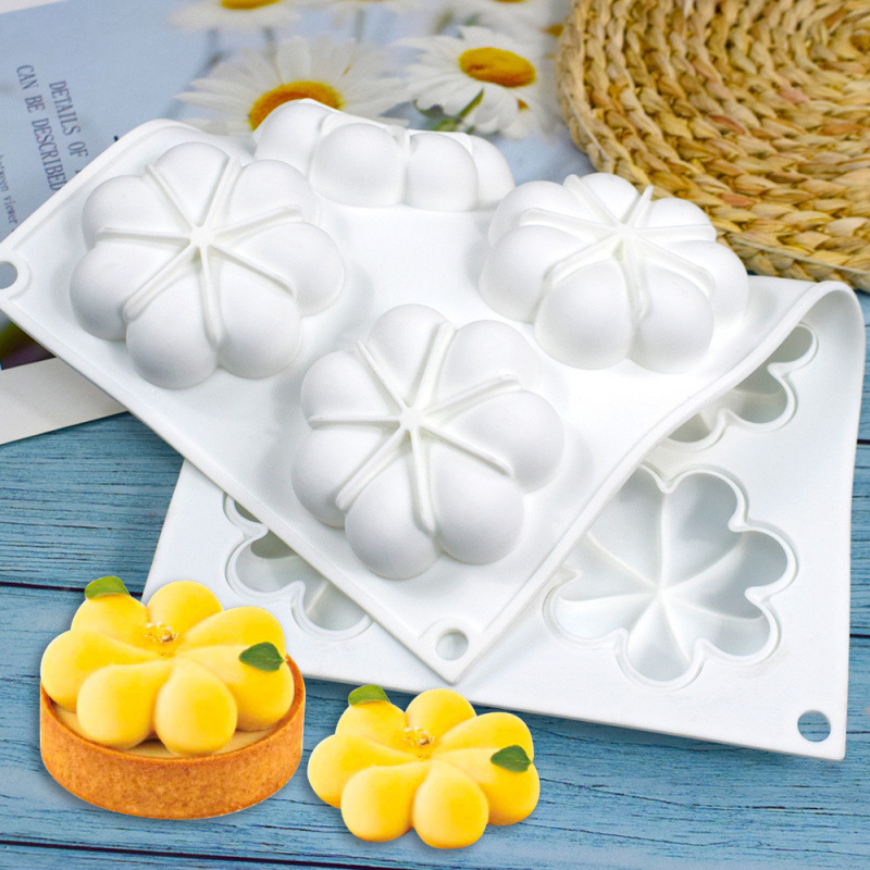 Formă din silicon pentru mousse cu 8 petale, formă de tort din silicon pentru ciocolată DIY