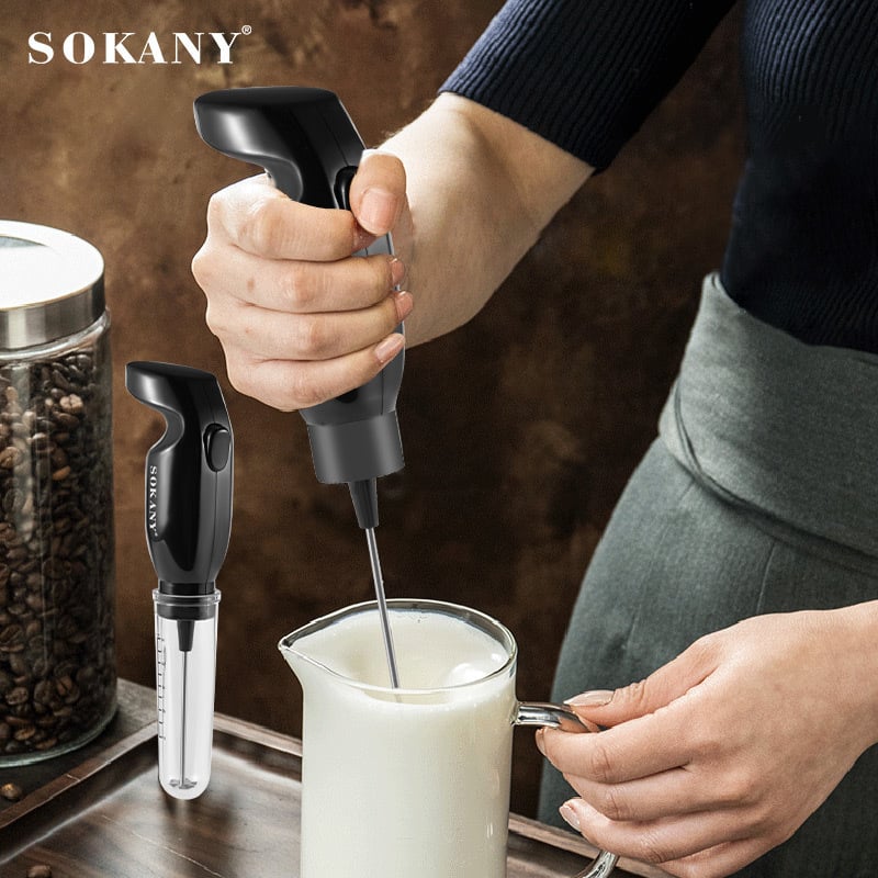 Spumător electric portabil pentru lapte, tel electric pentru ouă și amestecător de cafea - Model 202A