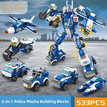 LELE BROTHER zodpovedajúci LEGO: vesmírny, vojenský a hasičský robot-puzzle stavebnice pre deti, ABS plast, 400–800 dielikov