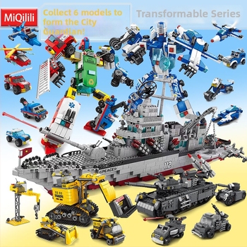 LELE BROTHER zodpovedajúci LEGO: vesmírny, vojenský a hasičský robot-puzzle stavebnice pre deti, ABS plast, 400–800 dielikov