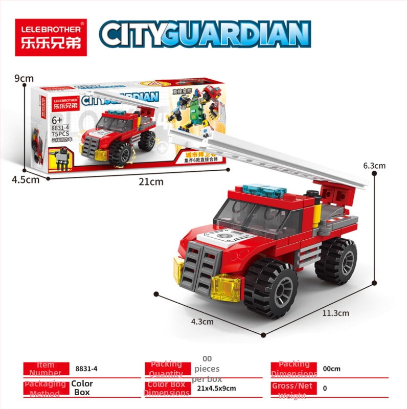 LELE BROTHER zodpovedajúci LEGO: vesmírny, vojenský a hasičský robot-puzzle stavebnice pre deti, ABS plast, 400–800 dielikov