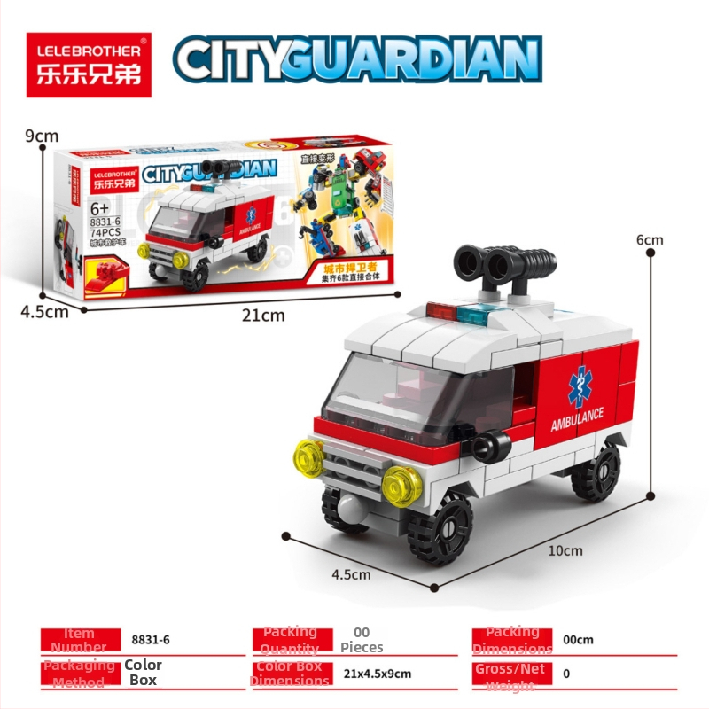 LELE BROTHER zodpovedajúci LEGO: vesmírny, vojenský a hasičský robot-puzzle stavebnice pre deti, ABS plast, 400–800 dielikov