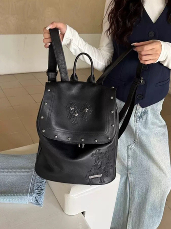 Ruksak od mekane PU kože s nitima, retro motiv sablje, velik kapacitet, unisex
