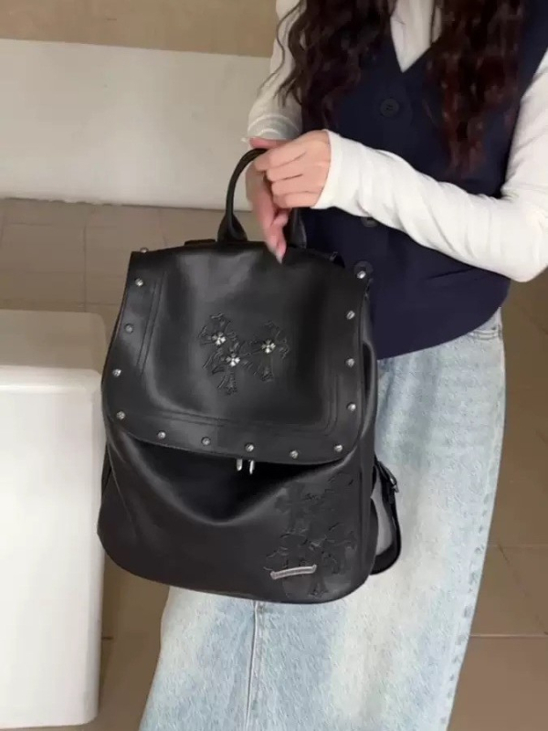 Ruksak od mekane PU kože s nitima, retro motiv sablje, velik kapacitet, unisex