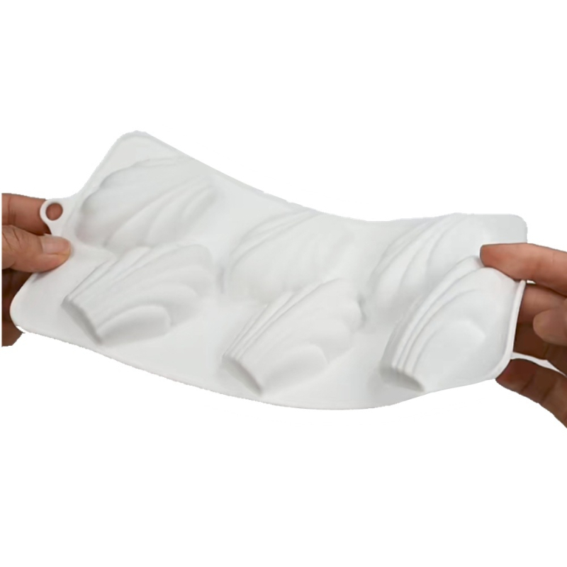 Formă de silicon cu 6 cavități pentru madeleines cu mousse de ciocolată, pentru coacere DIY, desert franțuzesc