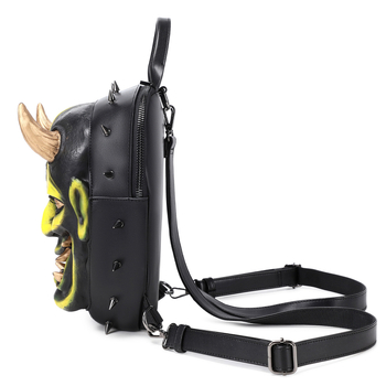 Unisex ruksak s trodimenzionalnim dizajnom u punk stilu, ukrašen nitima, motiv Prajna maske