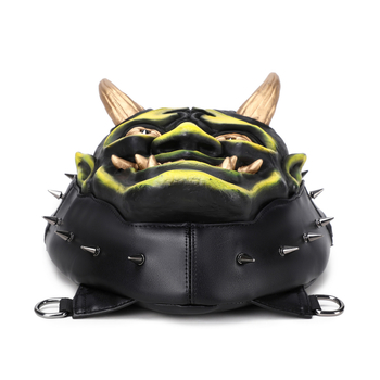 Unisex ruksak s trodimenzionalnim dizajnom u punk stilu, ukrašen nitima, motiv Prajna maske