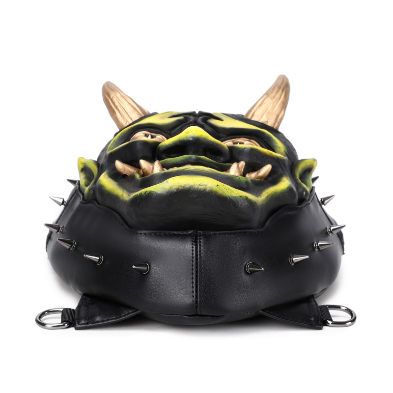 Unisex ruksak s trodimenzionalnim dizajnom u punk stilu, ukrašen nitima, motiv Prajna maske