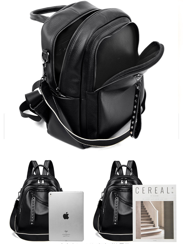 Novi ženski ruksak od prave kože, s velikim kapacitetom, minimalistički elegantan dizajn, kožna putna torba