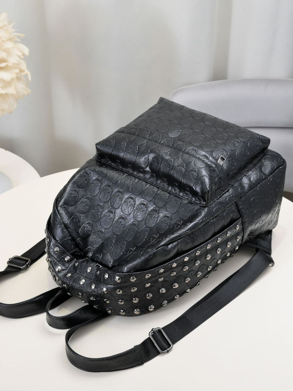 Retro ruksak s nitima, britanski stil PU koža, za školu i fakultet, unisex