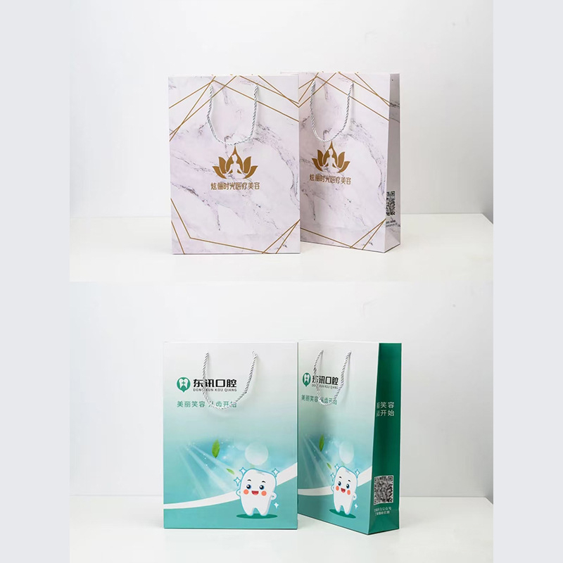 Geantă de mână personalizabilă pentru promovare corporativă și cadouri — Geantă albă din carton cu logo
