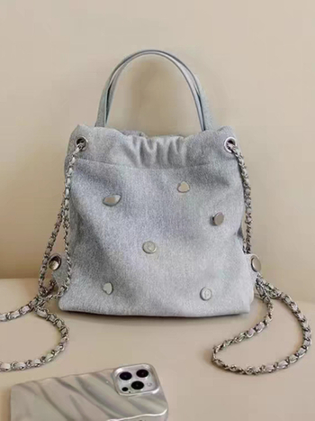 Denim ruksak velikog kapaciteta s lancem, korejskog stila, višefunkcionalni svakodnevni ruksak
