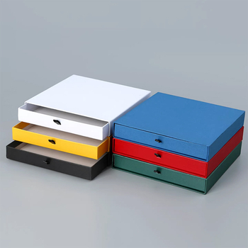 Cutie cadou în stil carte cu sertar, din carton ondulat, ambalaj colorat, personalizare logo