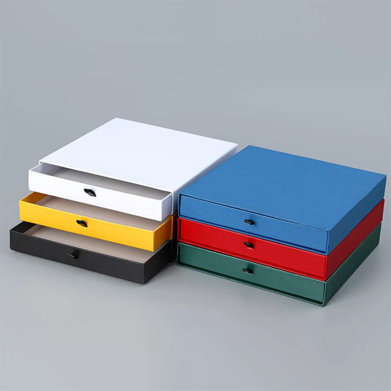 Cutie cadou în stil carte cu sertar, din carton ondulat, ambalaj colorat, personalizare logo