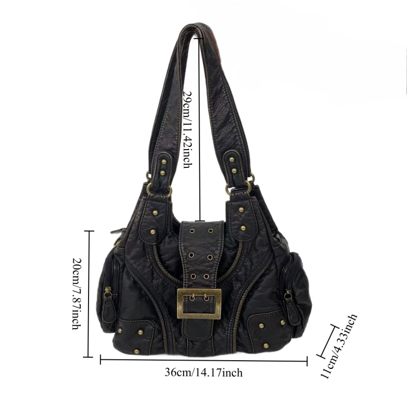 Y2K retro tote torba s nitima, uličnog stila – preko ramena ili kao crossbody