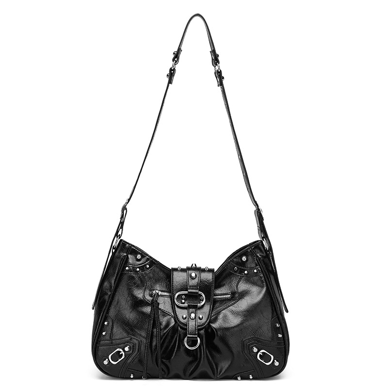Torba tote za motocikl s zakovicama, retro dizajn, velika kapaciteta, crossbody za svakodnevnu upotrebu