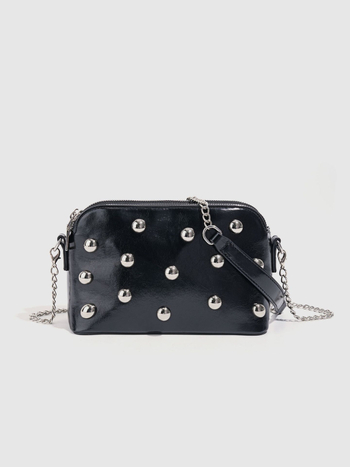 Ženska torba u punk stilu s metalnim rivetama, mini kvadratna crossbody torba preko ramena s dva džepa