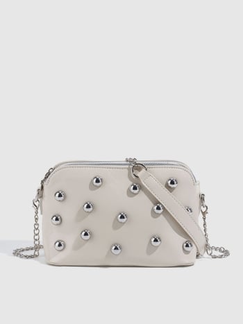 Ženska torba u punk stilu s metalnim rivetama, mini kvadratna crossbody torba preko ramena s dva džepa