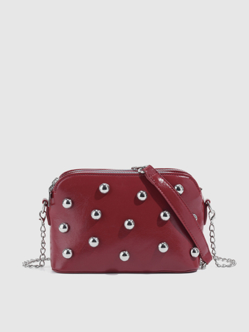 Ženska torba u punk stilu s metalnim rivetama, mini kvadratna crossbody torba preko ramena s dva džepa