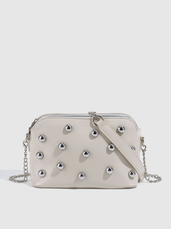 Ženska torba u punk stilu s metalnim rivetama, mini kvadratna crossbody torba preko ramena s dva džepa