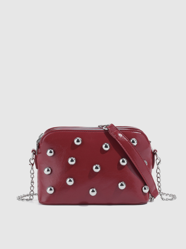 Ženska torba u punk stilu s metalnim rivetama, mini kvadratna crossbody torba preko ramena s dva džepa