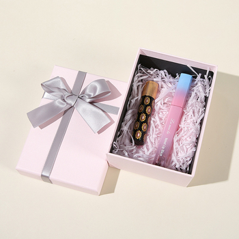 Cutie cadou roz cu funda – cutie pentru ziua de naștere, capac dublu, cutie goală pentru ambalare ruj, cutie cadou 520
