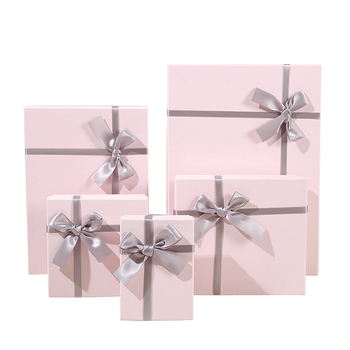 Cutie cadou roz cu funda – cutie pentru ziua de naștere, capac dublu, cutie goală pentru ambalare ruj, cutie cadou 520