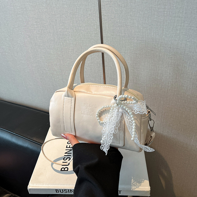 Ženska ljetna PU torba, bowling stil, mala crossbody torba sa zipom, Boston torba za rame za svakodnevnu uporabu