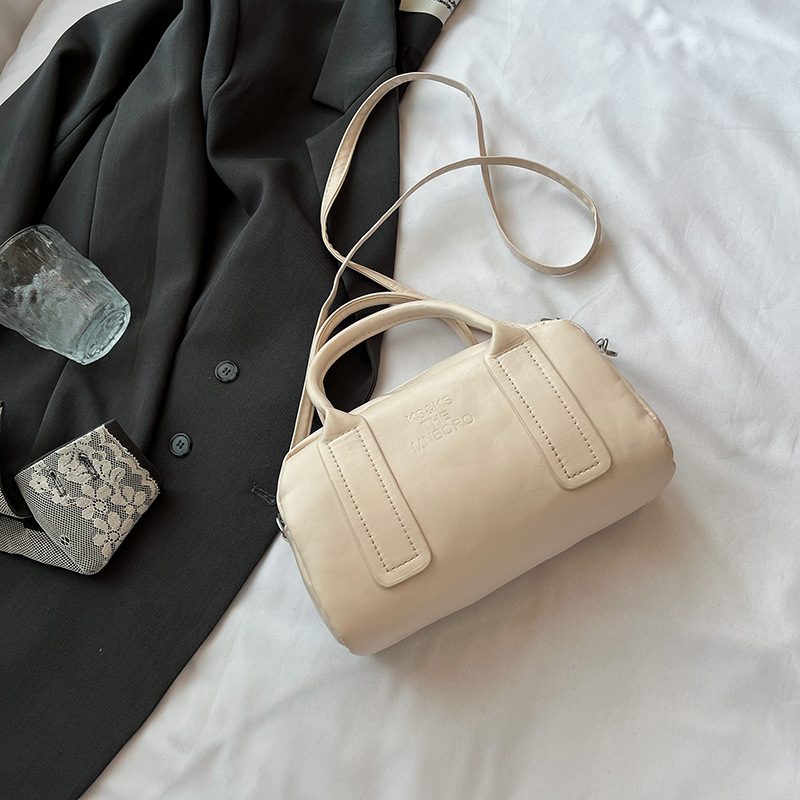 Ženska ljetna PU torba, bowling stil, mala crossbody torba sa zipom, Boston torba za rame za svakodnevnu uporabu