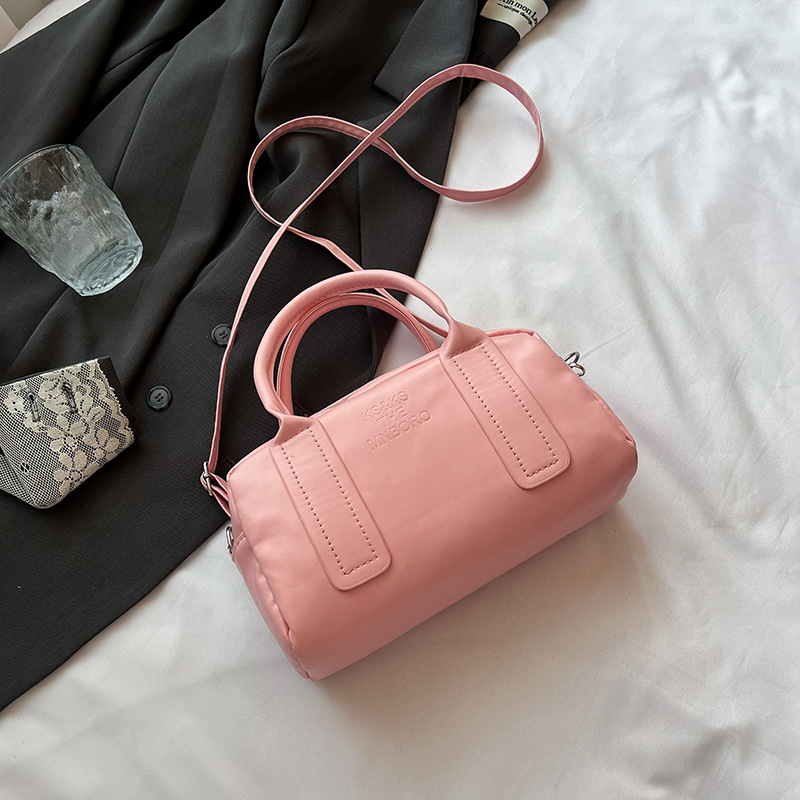 Ženska ljetna PU torba, bowling stil, mala crossbody torba sa zipom, Boston torba za rame za svakodnevnu uporabu