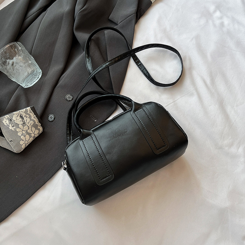 Ženska ljetna PU torba, bowling stil, mala crossbody torba sa zipom, Boston torba za rame za svakodnevnu uporabu