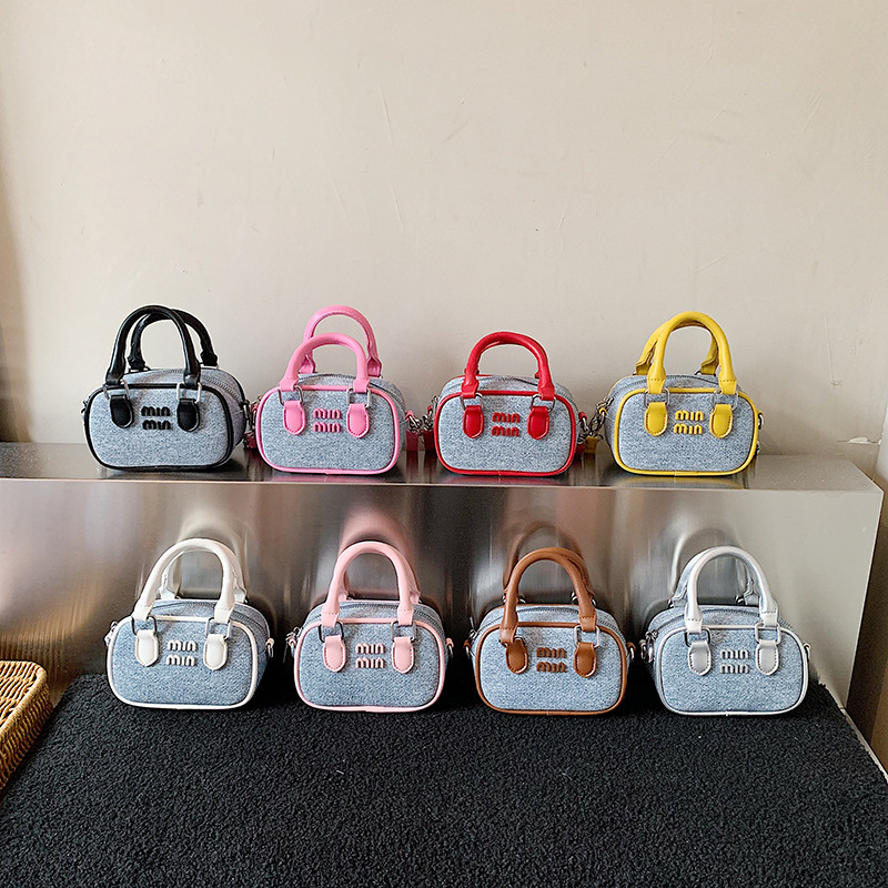 Torba Boston s kontrastnim bojama za rame, svestrana dnevna torba, stilska mini crossbody torba