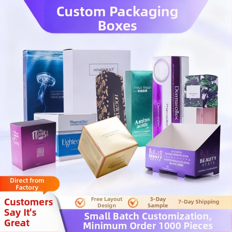 Cutie personalizabilă din carton alb, cu sertar, cutie de cosmetice pliabilă, cutie cadou