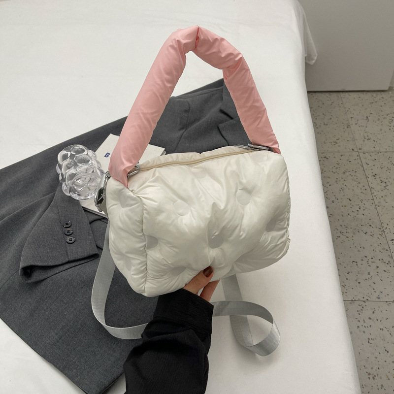 Blue Clickon Ženska nylon crossbody torba – mala kvadratna torba, gradski minimalistički stil, zatvarač, zima 2024