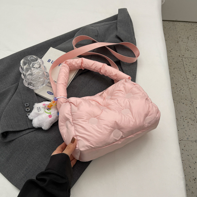 Blue Clickon Ženska nylon crossbody torba – mala kvadratna torba, gradski minimalistički stil, zatvarač, zima 2024