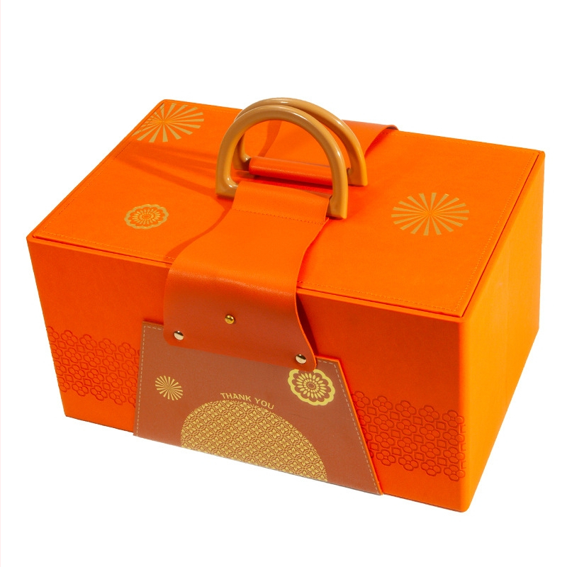 Nová 2026 Mid-Autumn Mooncake darčeková krabička s balením červeného vína, luxusný kožený prepravný box