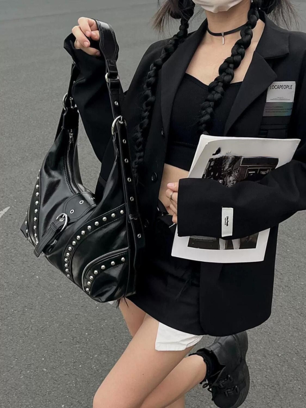 Kailuoden Mala PU Crossbody torbica - Ulični stil, Retro izblijedjeli izgled, Horizontalni kvadratni oblik, Zip zatvarač, Za svakodnevnu uporabu