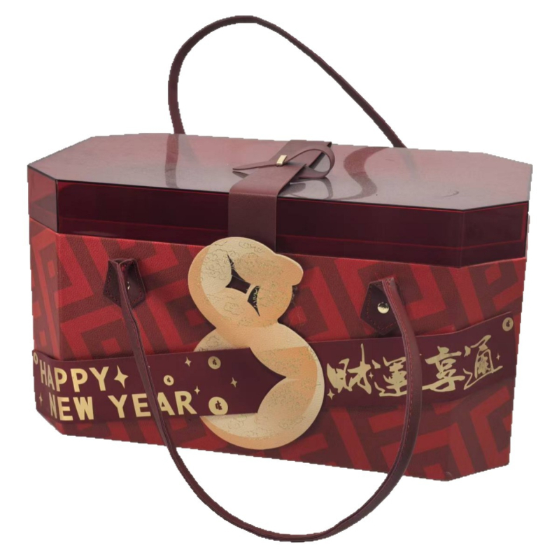 Cutie personalizată pentru gustări de Anul Nou, ambalaj festiv în stil chinezesc
