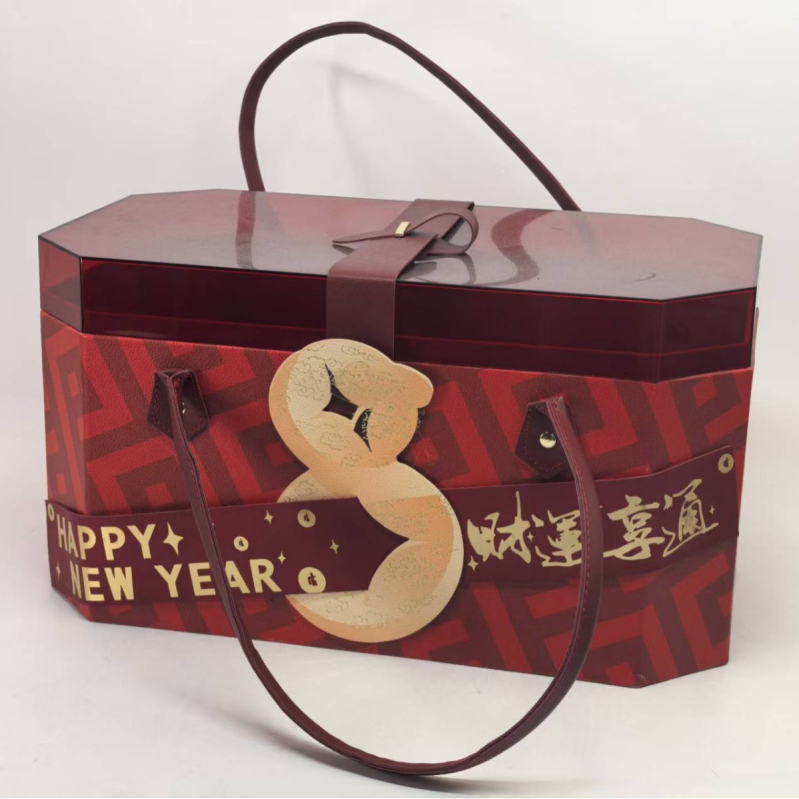 Cutie personalizată pentru gustări de Anul Nou, ambalaj festiv în stil chinezesc